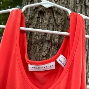 Susan Graver Bright Orangish-Red Tank Top